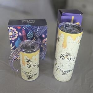 Cream Tumblers with Whimsical Accents